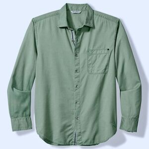 EUC Men's Tommy Bahama Tahitian Twill Button Down Shirt Fern Green Size MEDIUM